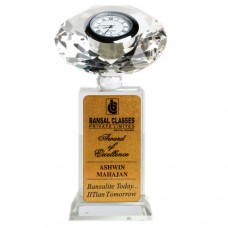 Crystal With Clock SG Memento - 6 inch 